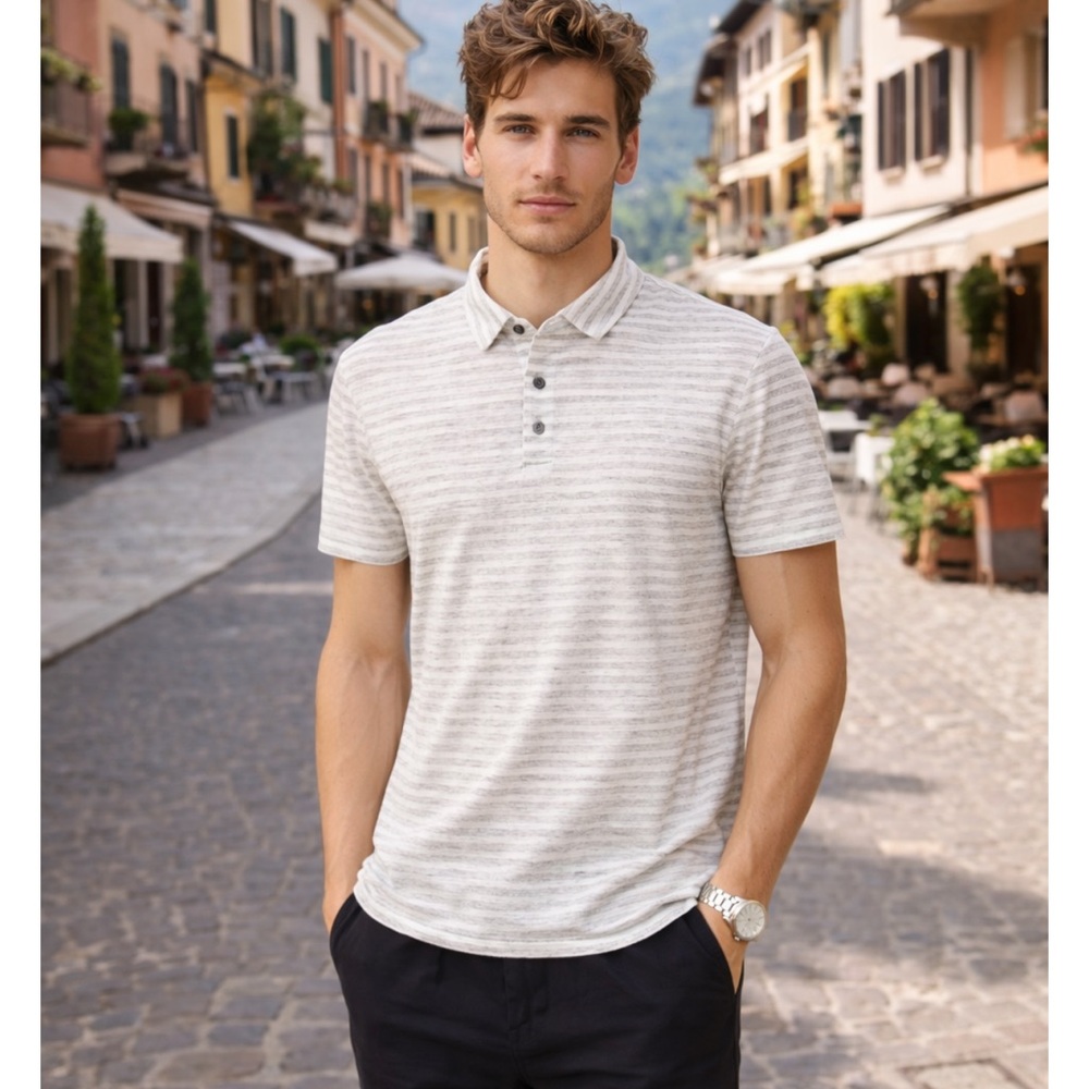 Vince Linen Mens polo Sz M price firm!